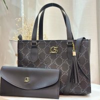 Gaby Show - Bolsa Feminina Silk Média + Carteira - Preto