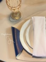 Gaby Show - Kit 04 Souplats + Porta Copos Duplaface - Marfim c/ Azul