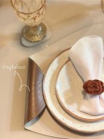 Gaby Show - Kit 06 Souplats + Porta Copos Duplaface - Caramelo c/ Marfim