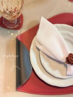 Gaby Show - Kit 06 Souplats + Porta Copos Duplaface - Vermelho c/ Preto