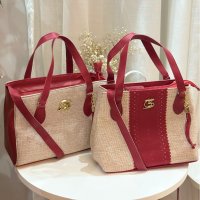 Gaby Show - Kit 2 Bolsas Paris + Tecido Média - Vermelho