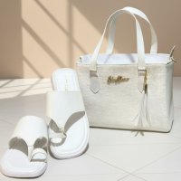 Gaby Show - Kit 2 Sandália Papete + Anjik Média 01 - NÚMERO 38 - Branco