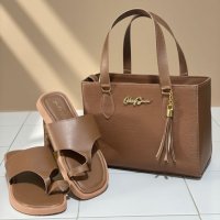 Gaby Show - Kit 2 Sandália Papete + Anjik Média 01 - NÚMERO 39 - Caramelo