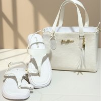 Gaby Show - Kit 2 Sandália Papete + Anjik Média 02 - NÚMERO 40 - Branca