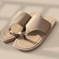 Gaby Show - Sandália Papete Feminina Modelo 01 - NÚMERO 35 - Amêndoa