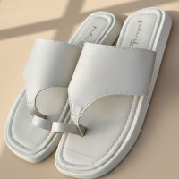 Gaby Show - Sandália Papete Feminina Modelo 01 - NÚMERO 35 - Marfim